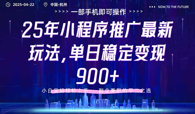 （14494期）25年小程序推广最新玩法，单日稳定变现900+，小白轻松上手-生财赚 -赚钱新动力