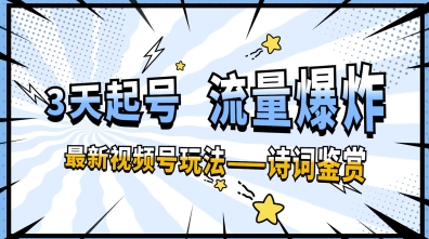 一天收入几张，视频号最新赛道—诗词鉴赏，3天必起，流量爆炸，新人也能轻松上手-生财赚 -赚钱新动力