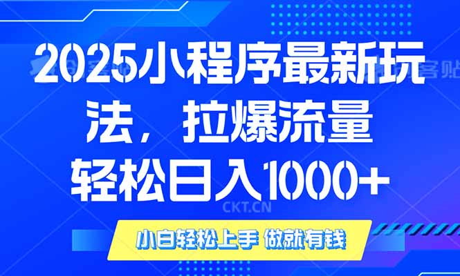 （14028期）2025年小程序最新玩法，流量直接拉爆，单日稳定变现1000+-生财赚 -赚钱新动力