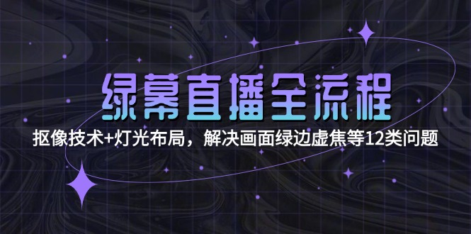 （15044期）绿幕直播全流程：抠像技术+灯光布局，解决画面绿边虚焦等12类问题-生财赚 -赚钱新动力