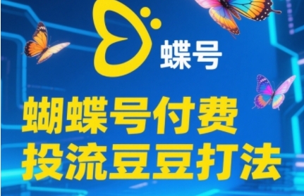 2025蝴蝶号付费投流豆豆打法，助新手快速掌握付费流量撬动自然流的核心玩法-生财赚 -赚钱新动力