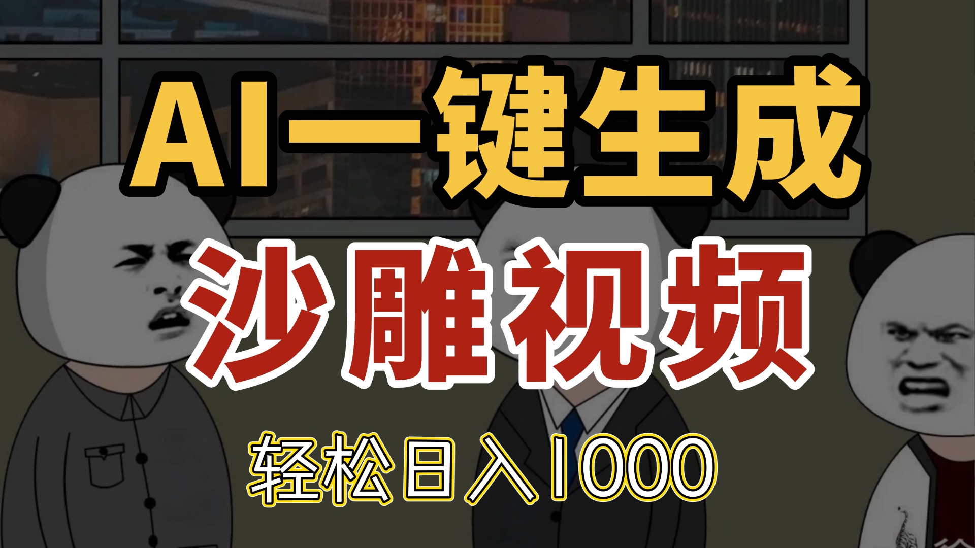 （14756期）AI一键生成沙雕视频，一条视频千万播放，轻松日入1000-生财赚 -赚钱新动力