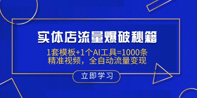 （14131期）实体店流量爆破秘籍：1套模板+1个AI工具=1000条精准视频，全自动流量变现-生财赚 -赚钱新动力