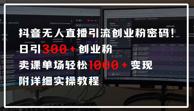 （14564期）抖音无人直播引流密码！日引300+创业粉 单场轻松1000+变现 附详细实操教程-生财赚 -赚钱新动力