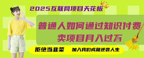 2025互联网项目天花板，普通人如何通过知识付费卖项目月入过W，拒绝当韭菜【揭秘】-生财赚 -赚钱新动力