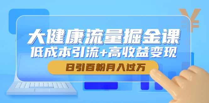（14811期）大健康流量掘金课，低成本引流+高收益变现，日引百粉月入过万-生财赚 -赚钱新动力