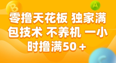零撸天花板，独家满包技术，不用养机，一小时撸满50+，收益稳定【揭秘】-生财赚 -赚钱新动力