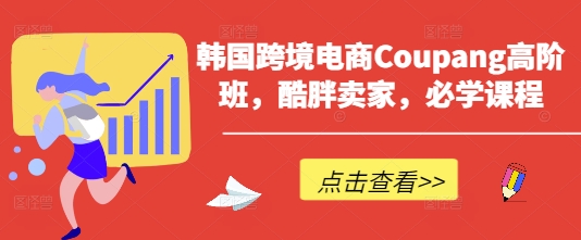 韩国跨境电商Coupang高阶班，酷胖卖家，必学课程-生财赚 -赚钱新动力