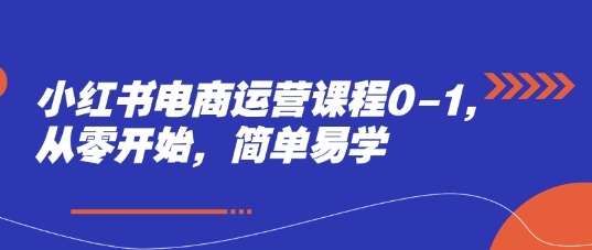 小红书电商运营课程0-1，从零开始，简单易学-生财赚 -赚钱新动力