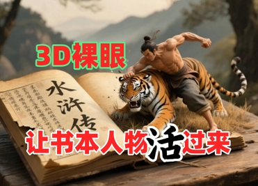 书本人物裸眼3D视频，新的玩法，流量超猛，保姆级教程-生财赚 -赚钱新动力