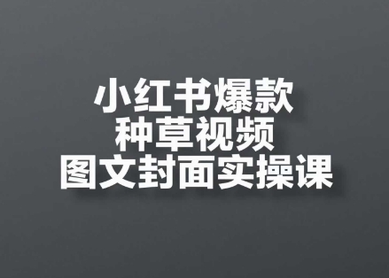 小红书爆款种草视频图文封面实操课，​开店、选品、引流、变现全流程-生财赚 -赚钱新动力