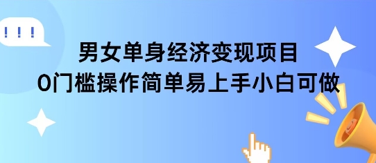 女单身经济项目变现周期长可复购率高日入1k+-生财赚 -赚钱新动力