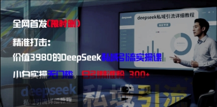 精准打击：价值3980的DeepSeek私域引流实操课，小白实操无门槛，日引精准粉300+-生财赚 -赚钱新动力