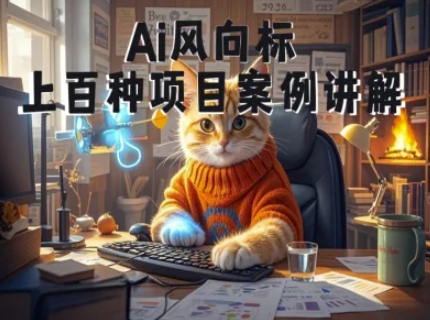 Ai风向标-附100种项目案例玩法-0基础小白到大神ai视频商业应用教学-生财赚 -赚钱新动力
