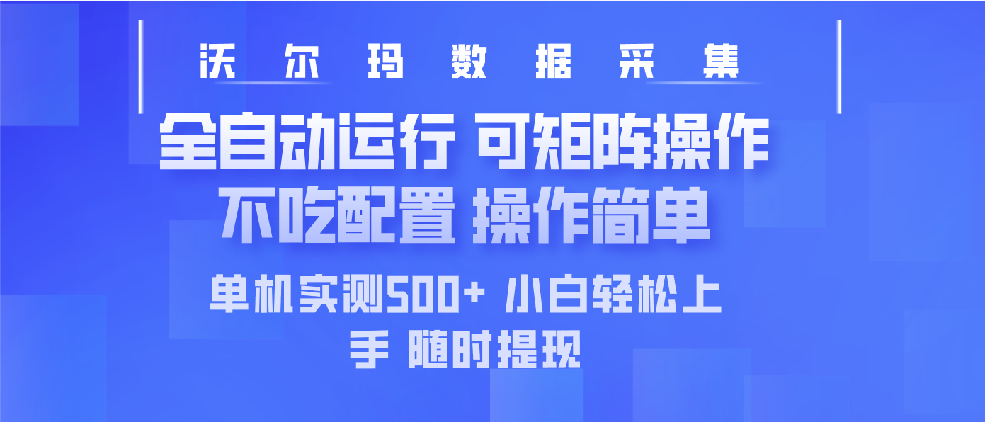 （14560期）最新沃尔玛平台采集 全自动运行 可矩阵单机实测500+ 操作简单-生财赚 -赚钱新动力