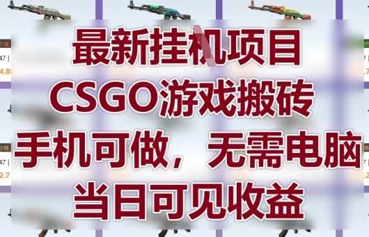 最新挂G项目，CSGO游戏搬砖，手机可做，无需电脑，当日见收益【揭秘】-生财赚 -赚钱新动力
