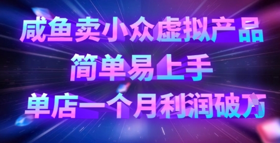 咸鱼卖小众虚拟产品，简单易上手，单店一个月利润破W-生财赚 -赚钱新动力