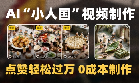 爆款1000W+播放微缩景观迷你小人国AI视频0成本制作全流程教学-生财赚 -赚钱新动力