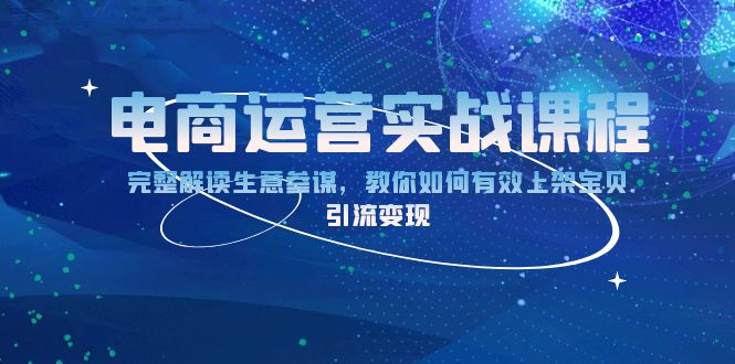 （13763期）电商运营实战课程：完整解读生意参谋，教你如何有效上架宝贝，引流变现-生财赚 -赚钱新动力