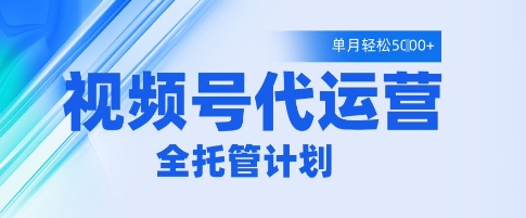 视频号代运营2.0，全程托管招募，单月轻松变现5k【揭秘】-生财赚 -赚钱新动力