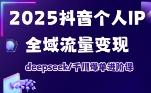 2025抖音个人IP全域流量变现进阶课，deepseek千川爆单进阶课-生财赚 -赚钱新动力