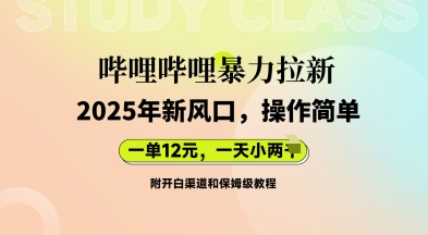 哔哩哔哩暴力拉新：2025年新风口，一单12元，一天数张(附开白渠道和保姆级教程)-生财赚 -赚钱新动力