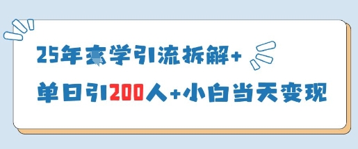 25年国学引流拆解+单日引200人+小白当天就能变现-生财赚 -赚钱新动力