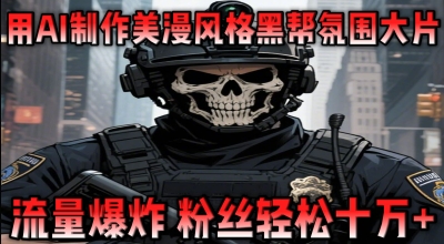 用AI制作美漫风格黑帮氛围大片，流量爆炸，粉丝轻松十W+-生财赚 -赚钱新动力