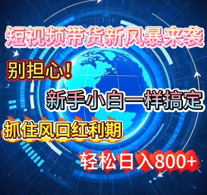 谁说新手搞不定带货?短视频带货新风暴来袭，京东平台小白轻松日进多张-生财赚 -赚钱新动力