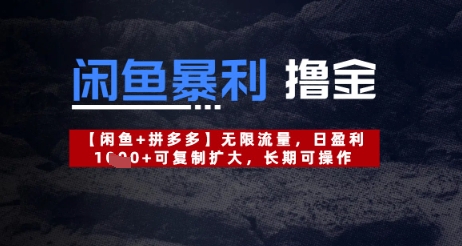 闲鱼暴利撸金无限流量，日盈利几张，可复制扩大，长期可操作-生财赚 -赚钱新动力