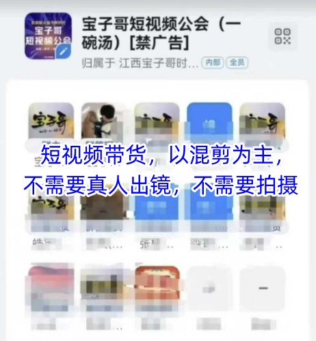 宝子哥头部团队短视频带货，以混剪为主，不需要真人出镜，不需要拍摄-生财赚 -赚钱新动力
